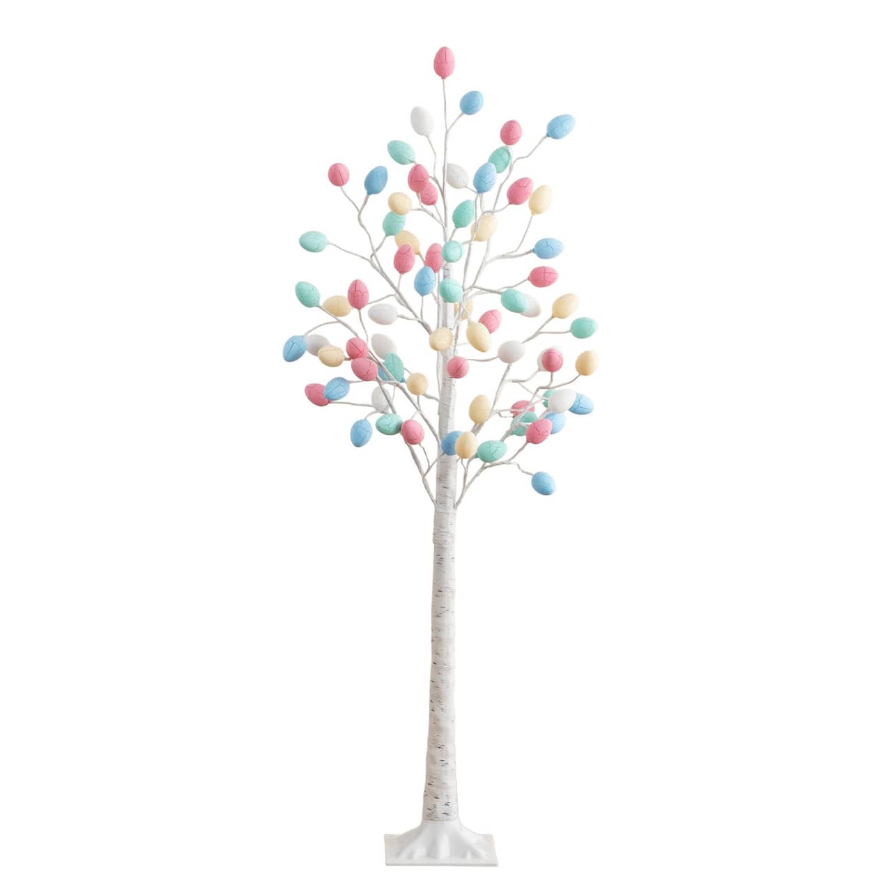 5ft. Pre-Lit Artificial Easter Twig Tree with 72 Egg Shaped LED Ornaments